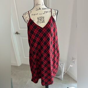 Plaid Red and Black Women's Jumper dress